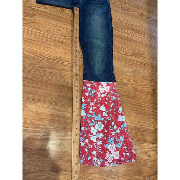 Upcycled Joe's Flare Jeans Bohemian Stretch Size 27 - Picture 7 of 9